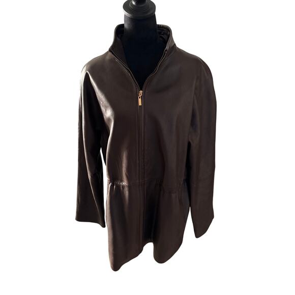 LNR Glove Tanned Leather Jacket Size M Buttery Brown Model Off Duty - Picture 10 of 12